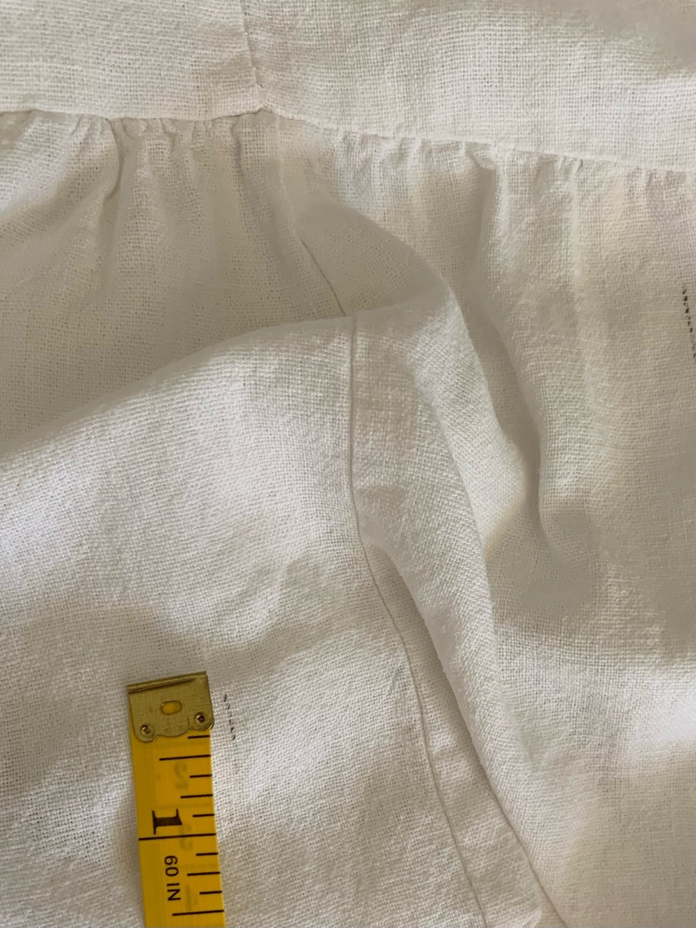 4Our Dreamers Dress M White Ruffle Sleeve Midi Linen Blend Sundress FLAW - Picture 11 of 12